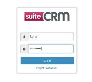 Login for CRM Sales tool SuiteCRM
