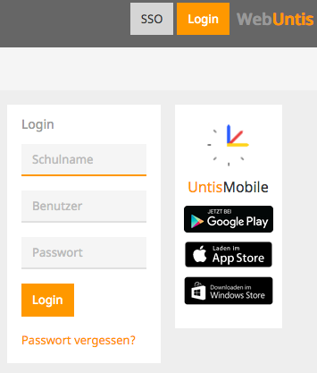 Screenshot WebUntis Webportal