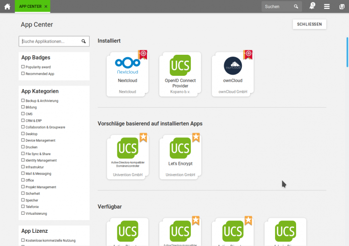 UCS 4.4-1: neues App-Vorschlagssystem