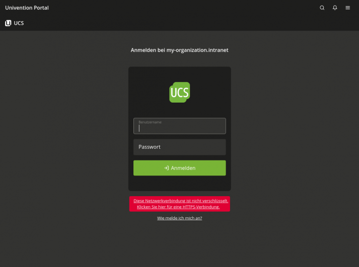 Screenshot zeigt den Login der UCS 5.0 Beta-Version