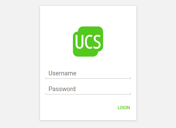 Screenshot of the UCS login window