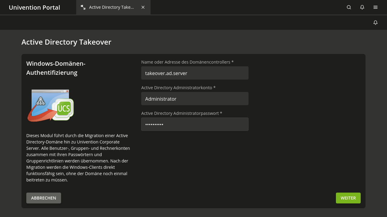 Ansicht Active Directory Takeover