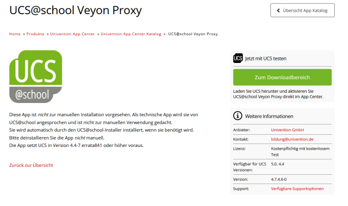Screenshot Veyon Proxy App in UCS@school